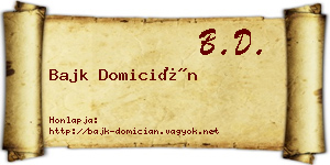 Bajk Domicián névjegykártya